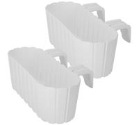 KOTARBAU® Jardinière de balcon ovale rustique blanche 400 mm, lot de 2