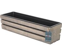 KOTARBAU® Jardinière en bois avec insert en plastique 60 x 18 x 15 cm Gris Pot de fleurs Jardinière