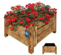 KOTARBAU® Bac à fleurs en bois pour l'extérieur Bac à plantes long 50cm Largeur 50cm Bac à plantes en bois outdoor Bac à fleurs pour terrasse & balcon Bac à fleurs aspect bois rustique Bac à herbes ar