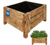 KOTARBAU Jardinière en bois pour l'extérieur - Longueur : 50 cm - Largeur : 50 cm - Pour terrasse et balcon - Aspect bois rustique