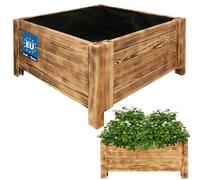 KOTARBAU® Pot de Fleurs Jardinière Bois Extérieur de 60 x 60 cm Tanné |Boîte de Jardin pour l'Extérieur |Bac Bois à Fleurs |Jardinière Bois Extérieur |Support pour Plantes de Balcon |Jardinière Bois