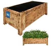 KOTARBAU® Bac à fleurs en bois pour l'extérieur Bac à plantes long 79cm Largeur 39cm Bac à plantes en bois outdoor Bac à fleurs pour terrasse & balcon Bac à fleurs aspect bois rustique Bac à herbes ar