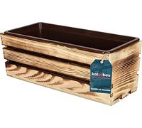 KOTARBAU® Jardiniere Extérieur, Bac à Fleurs, avec Insert Plastique | Jardiniere Rectangulaire, 40x18x15 cm, pour Terrasse, Jardin, Décoration Extérieure, Rustique