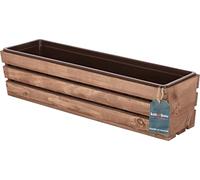 KOTARBAU® Jardiniere Extérieur, Bac à Fleurs, avec Insert Plastique | Jardiniere Rectangulaire, 60x18x15 cm, pour Terrasse, Jardin, Décoration Extérieure, Marron