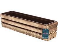 KOTARBAU® Jardiniere Extérieur - Bois - 60 x 18 x 15 cm - Rustique - Bac à Fleurs - Jardiniere Rectangulaire - avec Insert Plastique - pour Terrasse - Jardin - Décoration Extérieure