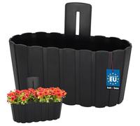 KOTARBAU® Jardinière murale pour balcon - 28 x 14 cm - Hauteur : 13 cm - Anthracite - Jardinières à suspendre au mur - Jardinière murale pour balcon - Rustique