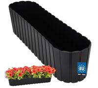 KOTARBAU® Jardinière ovale pour balcon - 60 x 14 x 13 cm - Anthracite - Pot de fleurs pour balcon et terrasse - Jardinière pour balcon et jardin rustique