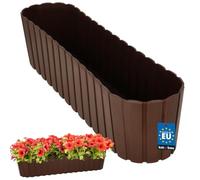 KOTARBAU® Jardinière ovale pour balcon - 60 x 14 x 13 cm - Marron - Pot de fleurs pour balcon et terrasse - Jardinière pour balcon et jardin rustique