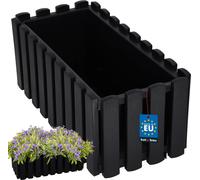 KOTARBAU® Jardinière Pot de fleur 38x18x16 cm Anthracite Plastique Jardinière Balcon Rectangulaire Cache-pot Grand bac à fleurs Balcon
