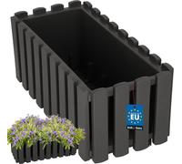 KOTARBAU® Jardinière Pot de fleur 38x18x16 cm Gris Plastique Jardinière Balcon Jardinière Rectangulaire Cache-pot Grand bac à fleurs Balcon