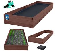 KOTARBAU® Jardinière profonde, en bois, 120 x 100 x 18 cm, imprégnée, marron, marron, 240 x 100 x 27 cm