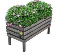 KOTARBAU® Jardinière surélevée 64 x 30 x 39 cm Jardinière en bois Gris Balcon Jardinière Caisse à fleurs Pot de fleurs en bois Pot de plantation Caisse en bois Légumier Jardinet