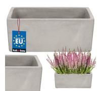 KOTARBAU Jardinière surélevée pour balcon - 22 x 12 x 9 cm - En céramique - Gris - Rectangulaire - Pour balcon - Jardinière à herbes - Rebord de fenêtre