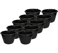 KOTARBAU® Jeu de 10 Seaux de Construction 20l Seau à plâtre Seau à mortier Seau à Ciment Seau à Eau Seau de Jardin Seau en Plastique Noir