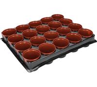 KOTARBAU® Jeu de 20 pc. Pots de culture Ronds ⌀ 60 mm + bac à plantes pour la culture de plantes