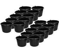 KOTARBAU® Jeu de 20 Seaux de Construction 12l - à Plâtre, Mortier, Ciment, Eau - Seau de Jardin en Plastique Noir