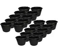 KOTARBAU® Jeu de 20 Seaux de Construction 20l - à Plâtre, Mortier, Ciment, Eau - de Jardin en Plastique Noir