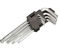 KOTARBAU® Jeu de 9 clés Allen de 1,5 à 10 mm à tête sphérique HX - Clé Allen professionnelle en acier au chrome-vanadium