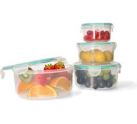 KOTARBAU® Jeu de boîtes de conservation rondes 0,4L/0,8L/1,5L/2,3L Récipients en plastique pour aliments
