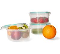 KOTARBAU® Jeu de boîtes de conservation rondes 3 x 0,8L Récipients alimentaires en plastique