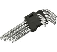 KOTARBAU® Jeu de clés mâles coudées pour vis Torx 9 pces T10-T50 Acier au chrome-vanadium Clé mâle coudée pour vis à six pans creux