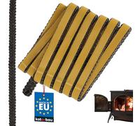 KOTARBAU® Joint Insert Cheminée - Joint Poêle À Bois - 12 x 4 mm - Fibre de Verre - 2,5 m - Noir - Résistant à la Chaleur - Autocollant