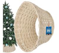 KOTARBAU Jupe de Sapin de Noël en Osier - Diamètre : 40 cm - Support décoratif - Pied de Sapin de Noël Blanchi - en rotin Naturel
