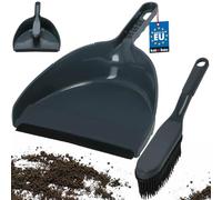 KOTARBAU® Kit balayette avec poils en caoutchouc + pelle avec lèvre en caoutchouc pour la saleté, la poussière, les poils de fourrure