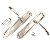KOTARBAU® Kit de poignées de porte BB 90 mm - Plaque longue nickel-chrome universel moderne
