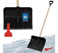 KOTARBAU® Kit pelle à neige pour voiture 40 cm avec manche en bois de 131 cm + grattoir à glace pour voiture pour déneigement de voiture avec lèvre en caoutchouc