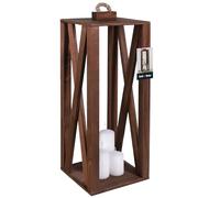 KOTARBAU® Lanterne Bois Brun | Lanterne Bougie 20x20x50 cm | Lanternes à Bougie Décoratives | Grande Lanterne Décorative pour Balcon Terrasse Maison