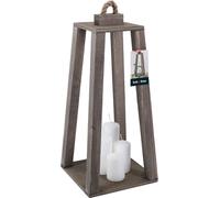 KOTARBAU® Lanterne en bois Gris 20 x 20 x 41 cm Lanterne de jardin en bois Lanterne extérieure & intérieure Lanterne salon pour fleurs et bougies Lanternes mariage
