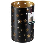 KOTARBAU® Lanterne en Métal Noir avec Poignée ⌀ 9,5 Cm en Acier | Bougeoir Ajouré Décoratif | Lanterne Décorative pour Balcon Terrasse Maison | Photophore Lanterne Métal | Lanterne Photophore Métal