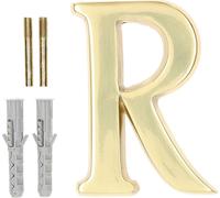 KOTARBAU® Lettre "R" en laiton 10 cm pour maisons, lotissements, hôtels, appartements, monuments Pierres tombales 100% laiton
