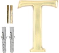 KOTARBAU® Lettre "T" en laiton 10 cm pour maisons lotissements hôtels appartements monuments pierres tombales 100% laiton