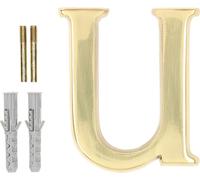 KOTARBAU® Lettre "U" en laiton 10 cm pour maisons lotissements hôtels appartements monuments pierres tombales 100% laiton