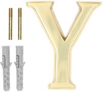 KOTARBAU® Lettre "Y" en laiton 10 cm pour maisons lotissements hôtels appartements monuments pierres tombales 100% laiton
