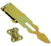 KOTARBAU® Loquet de sécurité à charnière 200 mm Charnière de sécurité Galvanisée Acier Or Ferrure de porte Ferrure de portail