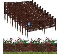 KOTARBAU® Lot de 10 bordures de parterre en osier - 100 x 30 cm - Pour fleurs et légumes