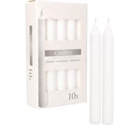 KOTARBAU® Lot de 10 bougies sur tige Bougies de chandelier Bougies de table Blanc Non parfumé