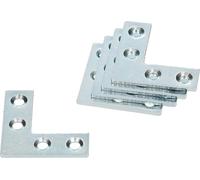 KOTARBAU® Lot de 10 équerres d'angle 30 x 30 x 10 x 1,5 mm Raccord d'angle Support d'angle Equerre plate en L Equerre de meuble pour renforcer les fenêtres Portes Constructions en bois
