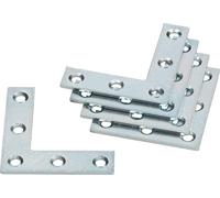 KOTARBAU® Lot de 10 équerres d'angle 40 x 40 x 10 x 1,5 mm Raccord d'angle Support d'angle Equerre plate en L Equerre de meuble pour renforcer les fenêtres Portes Constructions en bois