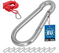 KOTARBAU® Lot de 10 mousquetons de pompier pour cordes 140 x 12 mm robustes pour chaînes