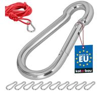 KOTARBAU® Lot de 10 mousquetons de pompier robustes pour cordes 120 x 11 mm