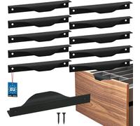 KOTARBAU® Lot de 10 poignées de meuble Poignées de meuble 128 / 148 mm ZnAl Poignées de cuisine Noir Poignées de meuble Poignée de porte Profilé Poignées de porte Cuisine Poignées de tiroir Poignées p
