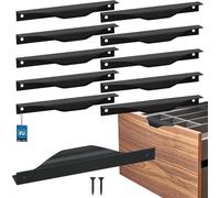 KOTARBAU® Lot de 10 poignées de meuble Poignées de meuble 160 / 180 mm ZnAl Poignées de cuisine Noir Poignées de meuble Poignée de porte Profilé Poignées de porte Cuisine Poignées de tiroir Poignées p