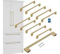 KOTARBAU® Lot de 10 poignées de meubles or 221 mm Poignées de meubles ZnAl Poignées d'armoires Poignées d'armoires de cuisine Poignées de tiroirs Poignées de meubles Poignées d'armoires de cuisine Poi