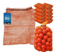 KOTARBAU® Lot de 10 sacs raschel de pommes de terre 35 x 50 cm Sac à fruits 5 kg Filet à légumes en polypropylène Sac de conservation pour oignons Pommes de terre Légumes Orange