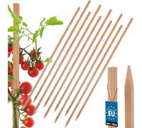 KOTARBAU® Lot de 10 tuteurs à tomates Tuteurs de plantation en bois 80 cm Poteau de clôture en bois Piquet en bois pointu Support de plantes Poteau de clôture en bois Aide à la croissance des plantes