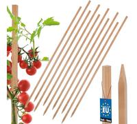 KOTARBAU® Lot de 10 tuteurs à tomates Tuteurs de plantation en bois 120 cm Poteau de clôture en bois Piquet en bois pointu Support de plantes Poteau de clôture en bois Aide à la croissance des plantes